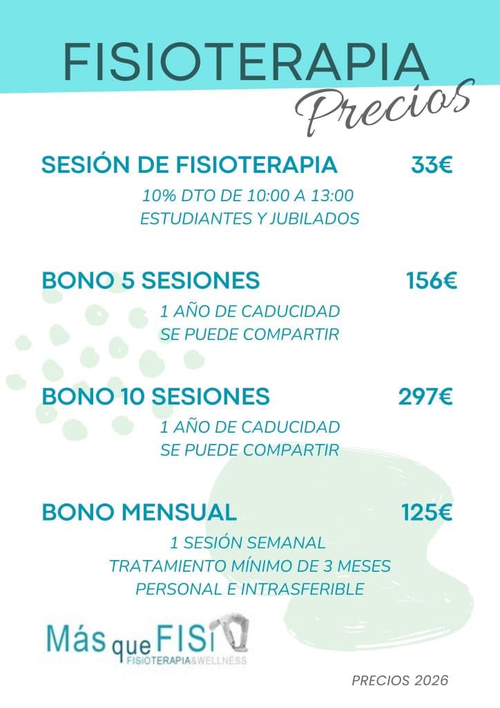 Tarifas Fisiterapia 2026 masquefisio